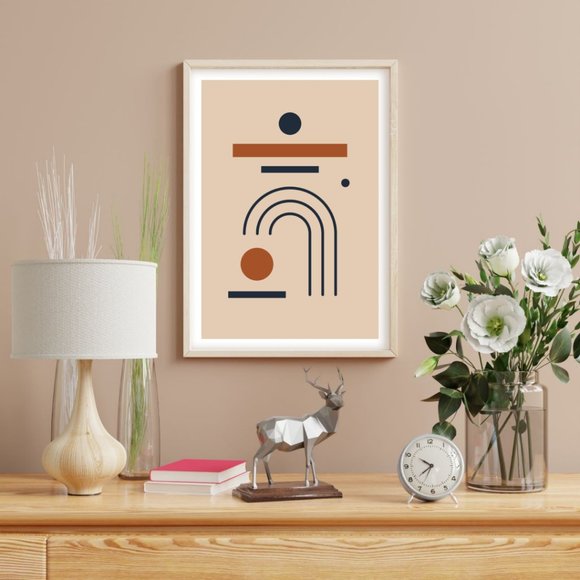 2/$35 Modern Minimalist Abstract Geometric Wall Art Print Home Decor [No Frame] - Picture 2 of 6